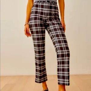 Reformation black plaid Franklin pants